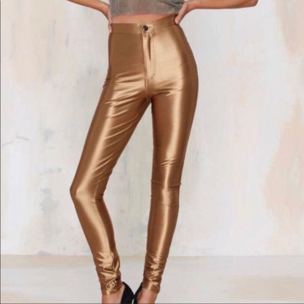 Glamorous Gold Disco pants from Nasty Gal